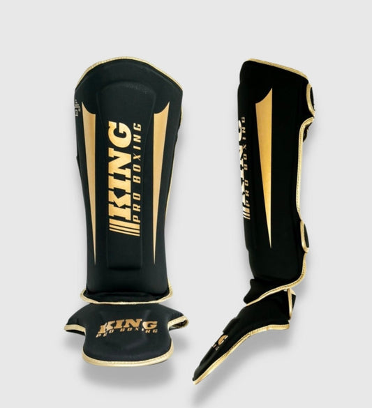 Protège-tibias King Pro Boxing Revo - Noir/Doré