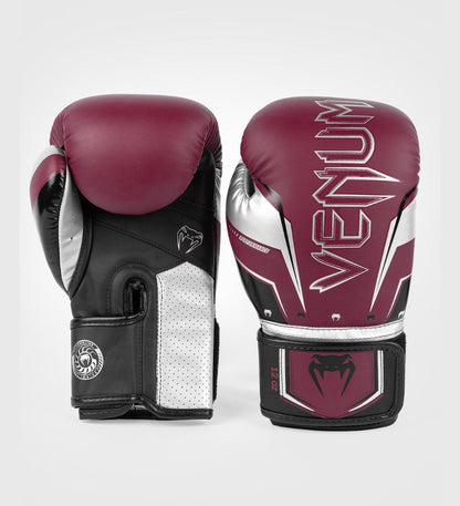 Gants de boxe Venum Elite Evo - Bordeaux/Argent/Noir