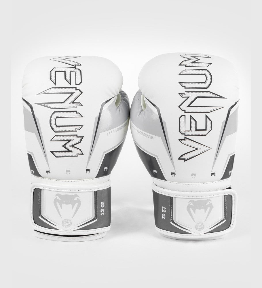 Gants de boxe Venum Elite Evo - Blanc/Gris