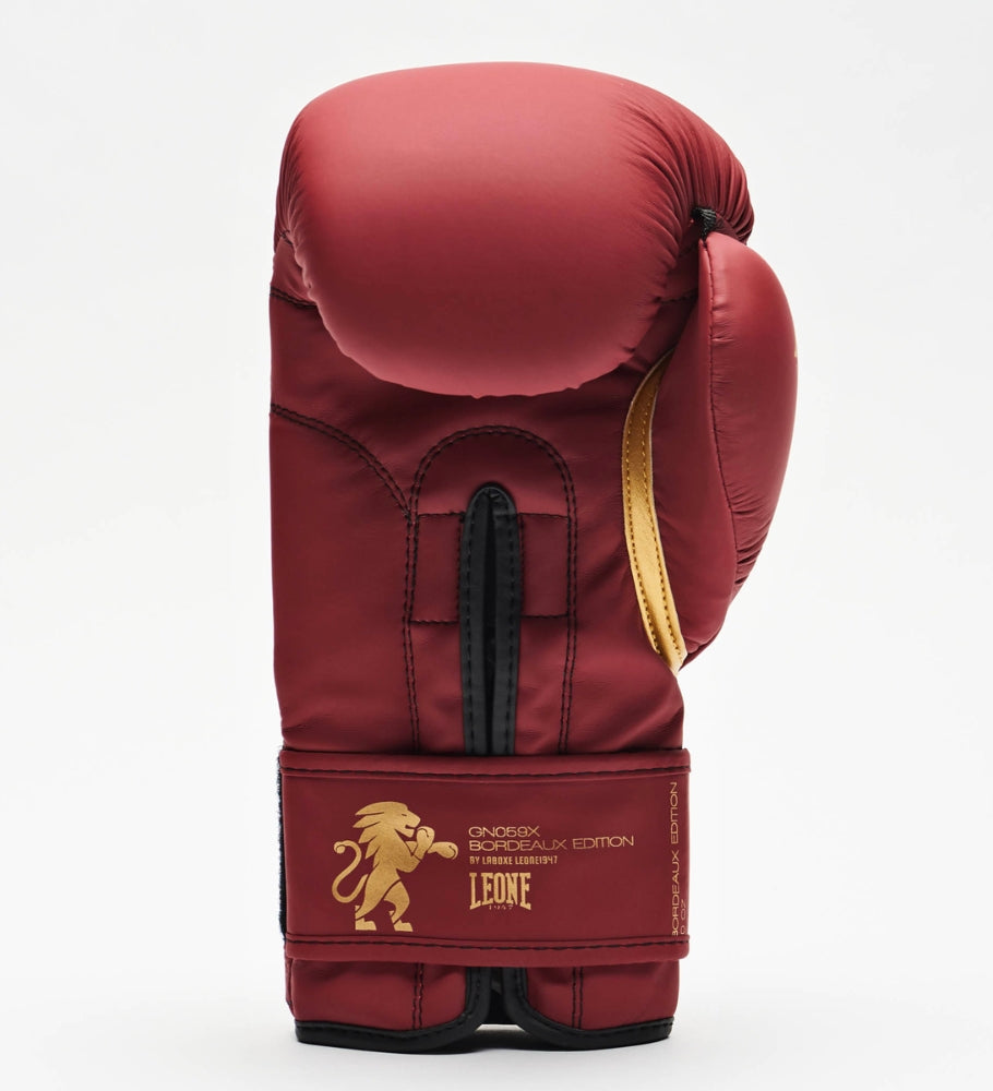 Gants de boxe Leone GN059X - Bordeaux/Doré