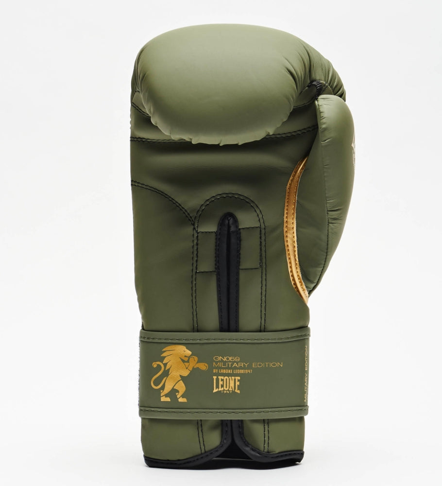 Gants de boxe Leone GN059G - Kaki/Doré