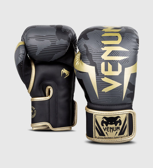 Gants de boxe Venum Elite - Dark Camo/Doré