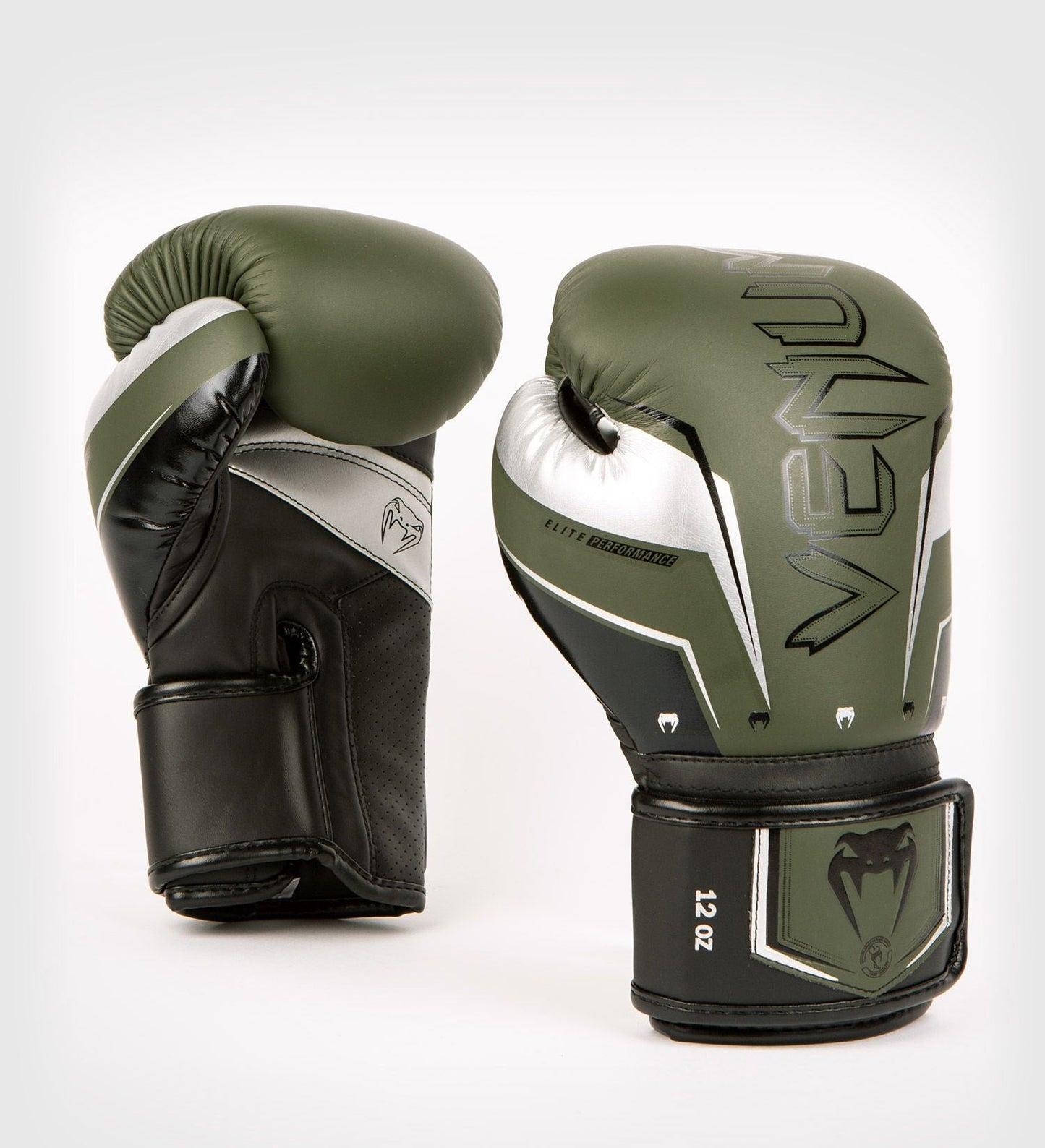 Gants de boxe Venum Elite Evo - Vert/Argent/Noir