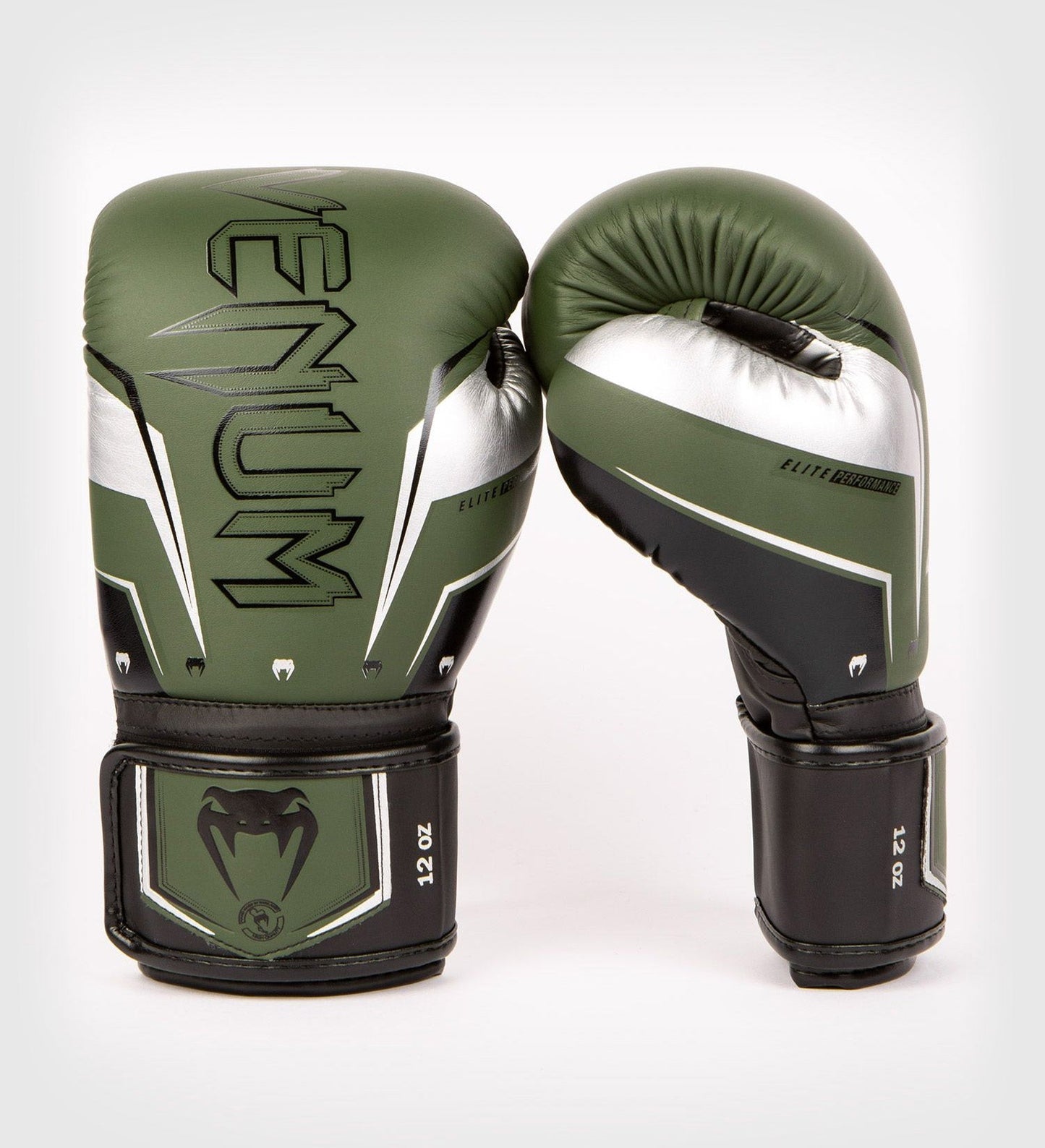 Gants de boxe Venum Elite Evo - Vert/Argent/Noir