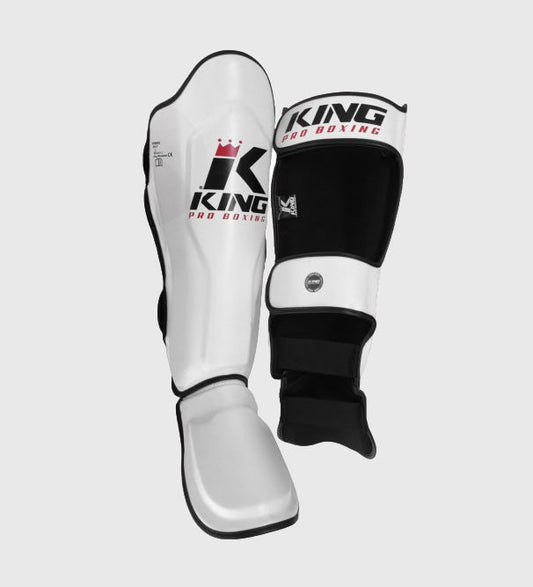 Protège-tibias King Pro Boxing SG3 - Blanc/Noir